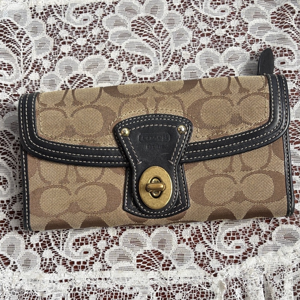 Coach Tan and Black Women's Wallet